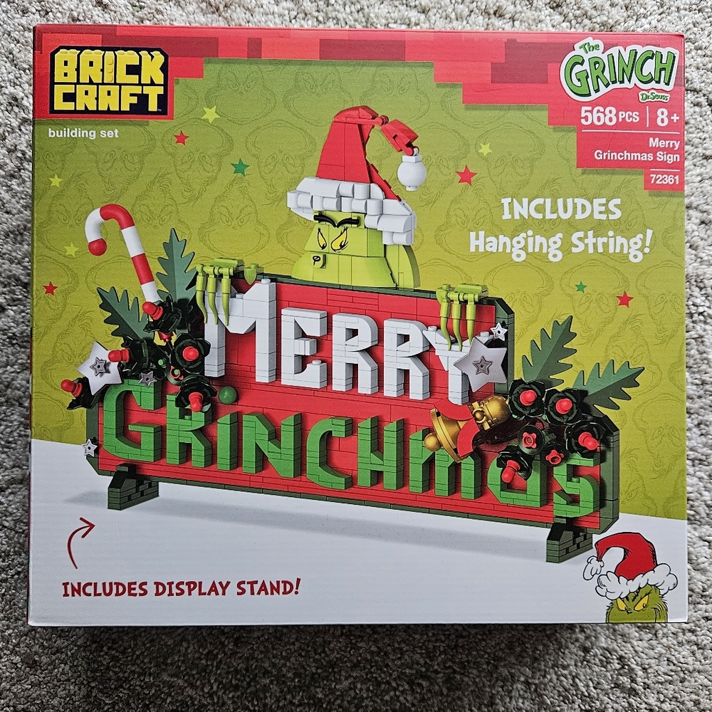 Brickcraft The Grinch Merry Grinchmas Sign Building Set